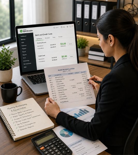Monthly Bookkeeping and Reconciliation